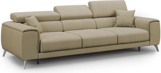 Divani.Store Fusion Sof&aacute; Con Asientos Deslizantes En Tela Suave Antimanchas 260 Cm Camel