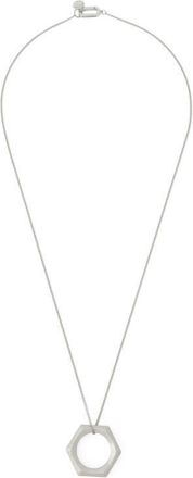 AllSaints Hexagon Pendant Necklace in Warm Silver at Nordstrom