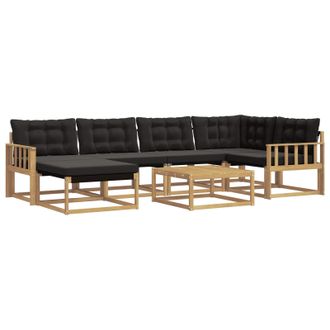 vidaXL Conjunto De Sof&aacute;s De Exterior 7 Pcs Blanco Y Negro Vidaxl