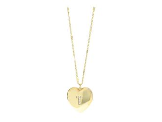 Kate Spade New York T Heart Locket Womens Necklace Clear/Gold, Brass