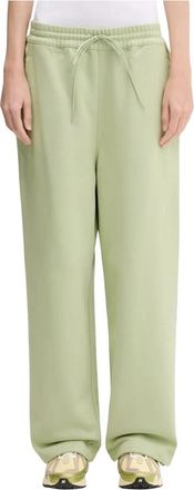Yohji Yamamoto French Terry Wide Leg Pant - Dames - Wijde Broeken - Groen - S - Katoen - Broeken
