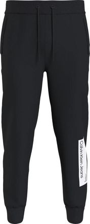Calvin Klein Logo Jumpsuit Zwarte Fleece Broek - Heren - Sweatpants - Zwart - M - Katoen - Broeken