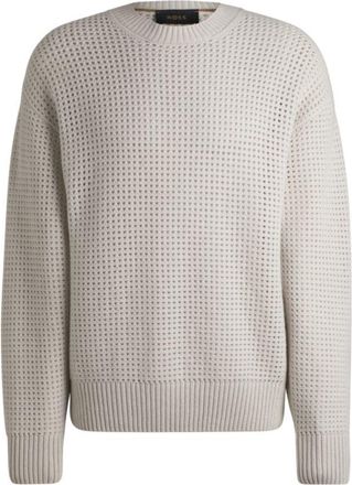 BOSS Relaxed-fit sweater in structured wool and cashmere