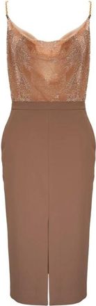Elisabetta Franchi Vestido Midi - Dresses - Mujer - Marr&oacute;n - M