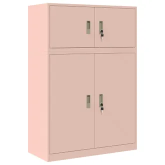 vidaXL Armario De Almacenamiento 2 Uds. Rosa 90 X 40 X 130 Cm Acero Vidaxl