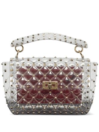 Valentino Garavani rockstud-detail handle bag - White