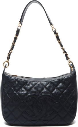 Chanel 2003-2004 diamond-quilted shoulder bag - Black