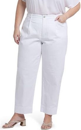 NYDJ Pleated High Waist Ankle Balloon Jeans in Optic White at Nordstrom Rack, Size 16W