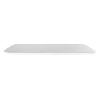 Maisons du monde Tablero de mesa profesional rectangular de m&aacute;rmol blanco, 4 personas, L. 120