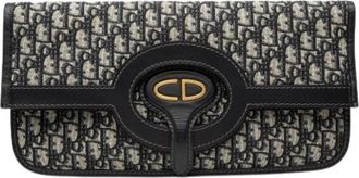 Dior Pre-owned Vouwbare Canvas Clutch - Dames - Vintage Clutch - Blauw - ONE Size - Leer - Vintage