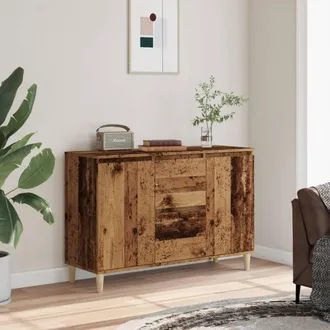 Berkfield Home Sideboard Old Wood 102x35x70 cm Engineered Wood in Brown | Size: 102 x 35 x 70 cm