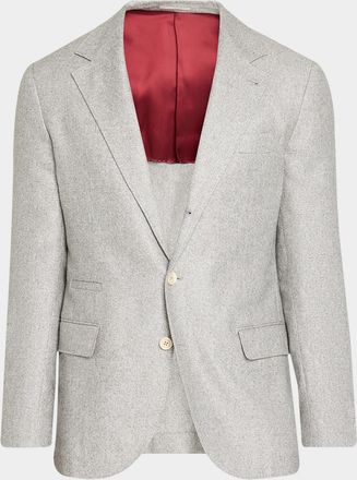 Brunello Cucinelli Overplaid Silk-Cashmere Sport Coat
