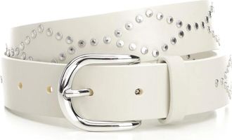 Isabel Marant Liliana Studded Leather Belt - female - Isabel Marant - Belts - White - 90 CM - Accessories