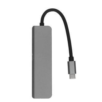 OEM Concentrador Usb-c 5 En 1 (gris), Compatible Con 4k A 30 Hz, Carga R&aacute;pida Pd De 87 W Y Con Puertos Usb 3.0 Y Hdmi