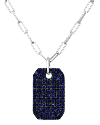 Sabrina Designs 14K 1.64 Ct. Tw. Diamond & Sapphire Dog Tag Necklace