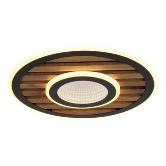 Netlighting Woody 40cm Semi Flush Ceiling Light Matt Black LED 3000K