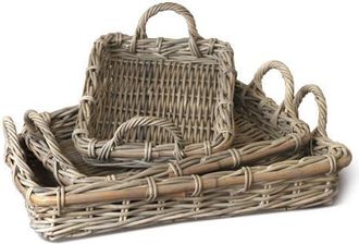 Napa Home & Garden Normandy Rectangular Serving Trays, Set Of 3 in Grey at Nordstrom