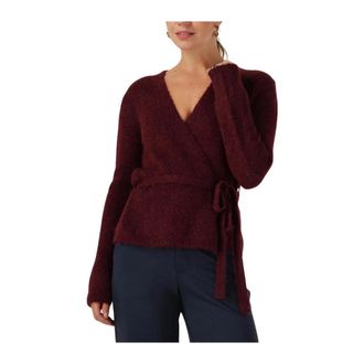 Selected Truien & Vesten, Dames, Paars, S, Slfgabella LS Knit Belt Cardigan