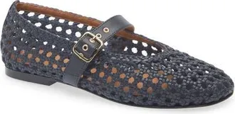 Madewell The Remy Woven Mary Jane Flat in Craftsman Blue at Nordstrom, Size 10