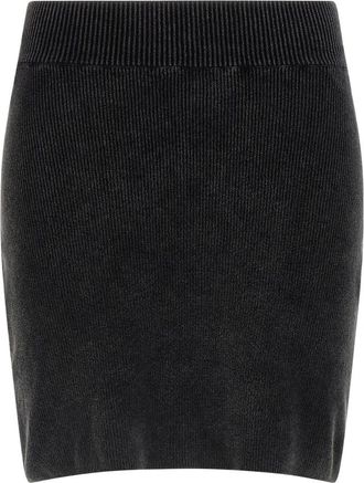 Alexander Wang Chenille Minirok - Dames - Korte rokken - Zwart - S - Katoen - Rokken