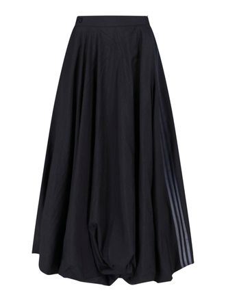 Yohji Yamamoto Black Gradient 3 Stripes Midi Skirt