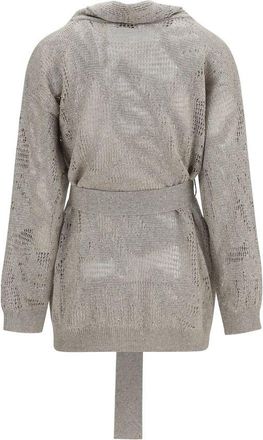 Brunello Cucinelli Womens Beige Linen Cardigan Clothing