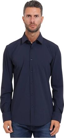 HUGO BOSS P-Hank Slim-fit Shirt - Heren - Casual Overhemden - Blauw - L - Leer - Overhemden