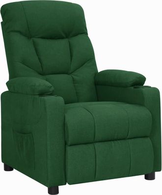 vidaXL Sill&oacute;n Reclinable De Tela Verde Oscuro Vidaxl