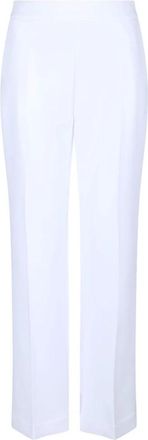 Elisabetta Franchi Witte Geknipte Wijde Pijp Broek - Dames - Straight fit broeken - Wit - M - Broeken