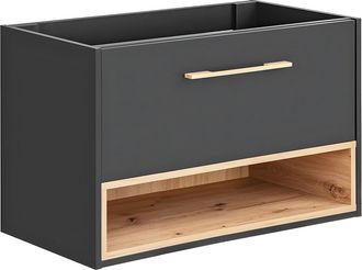 Vente-Unique Mueble de baño suspendido antracita - 80 cm - YANGRA
