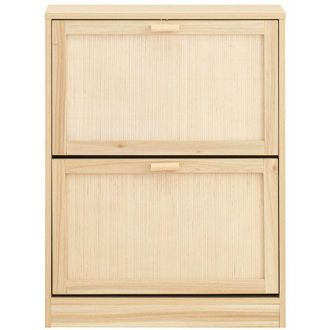 SoBuy Sobuy - Scarpiera Slim Da Ingresso Con 2 Ante e 2 Ripiani Naturale 60x24x80cm FSR160-N