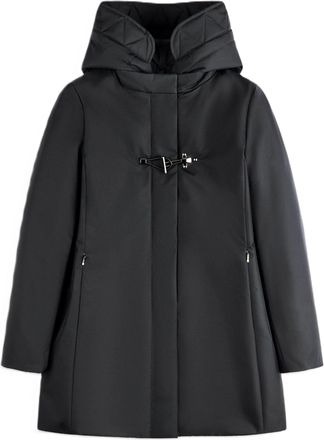 Fay Black Toggle Closure High Collar Structured Coat