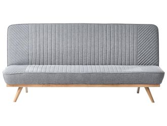 Beliani Sof&aacute; cama 2 plazas tela gris