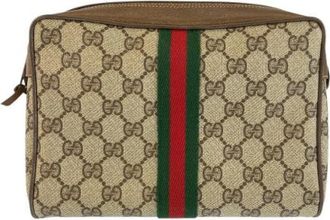 Gucci Pre-owned Clutches, female, Multicolor, Size: ONE SIZE Pre-owned GG Supreme Leather Clutch Bag