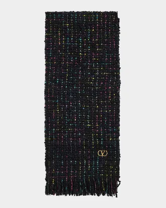 Valentino Garavani VLogo Signature Cashmere and Wool Jacquard Scarf