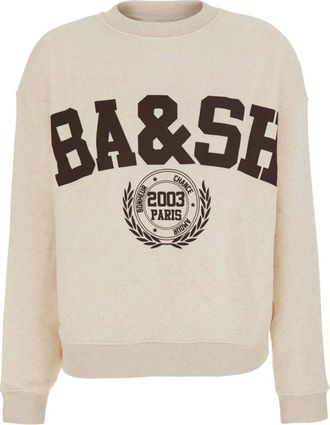 BA&SH Fenja Sweatshirt - Dames - Sweatshirts & Hoodies - Beige - Maat: M Katoen