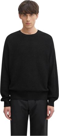 Visvim Silk Sweater Jumbo SB Knit - Heren - Ronde hals truien - Zwart - L - Katoen - Truien & Vesten