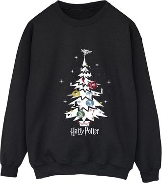 Harry Potter Dames/Dames Kerstboom Sweatshirt (Zwart)