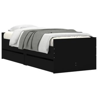 Berkfield Home Modern Bed Frame with Drawers without Mattress Black 100x200 cm