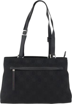 Ferragamo Pre-owned Shoulder Bags, female, Black, Size: ONE SIZE Pre-owned Vintage Gancini Tote Bag