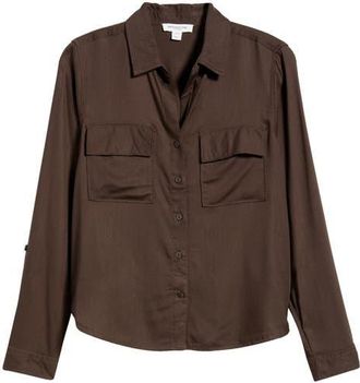 Beach Lunch Lounge Felicity Button-Up Shirt in Hot Fudge at Nordstrom, Size X-Large