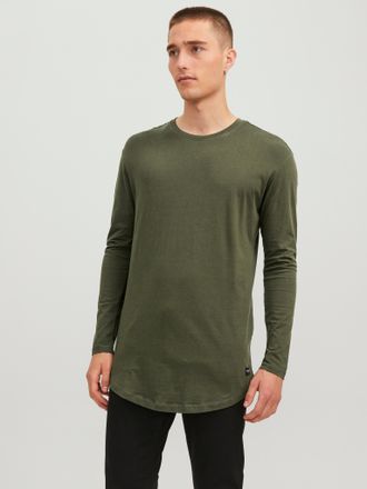 Jack & Jones Langarmshirt JACK & JONES NOA TEE, Herren, Gr. XS, gr&uuml;n (dunkelgr&uuml;n), Jersey, Obermaterial: 100% Baumwolle, bequem normal, Rundhals, Shirts Langarmshi