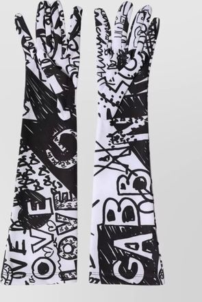 Dolce & Gabbana logo-print elbow-length mittens
