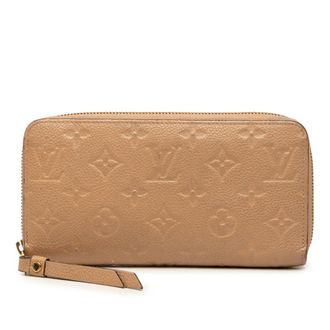 Louis Vuitton Beige Leather Long Wallet (Bi-Fold) (Pre-Owned)