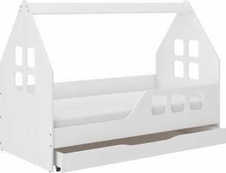 OEM Cama Infantil Con Forma De Casita Y Caj&oacute;n, 160x80 Cm, Derecha