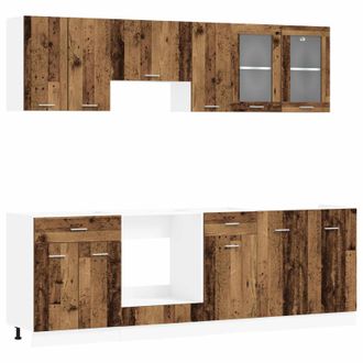 vidaXL Unidad De Cocina Lyon 8 Pcs Madera De Ingenier&iacute;a Vidaxl