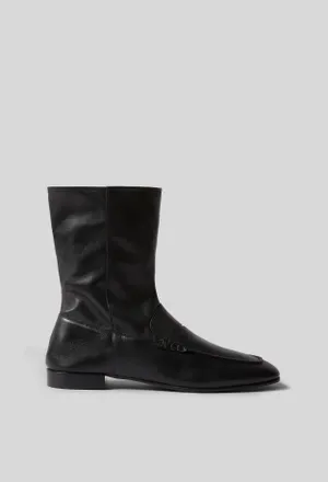 Claudie Pierlot Leather Moccasin-Style Ankle Boots