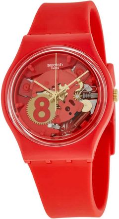 Swatch Eight for Luck Red Silicone Unisex Watch GR166