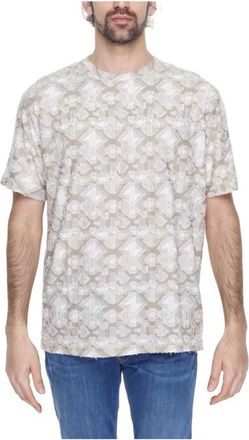 Antony Morato Mmks 02364-Fa 140264 T-Shirt - Heren - T-shirts - Beige - 2XL - Polyester - Tops