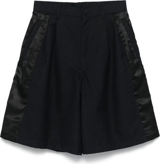 Comme Des Garçons pleated shorts - men - Polyester/Polyester/Wool - M - Blue